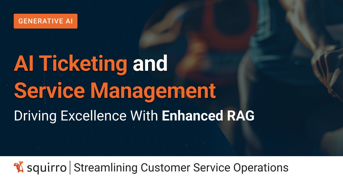 Banner for AI Ticketing and service Management. Title with a visual of rally running team in the background